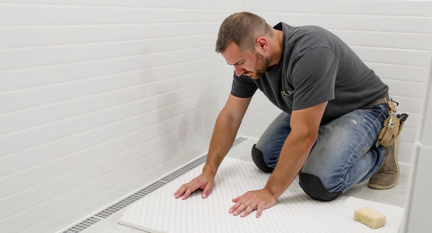 Walk-in shower tile installation in San Antonio